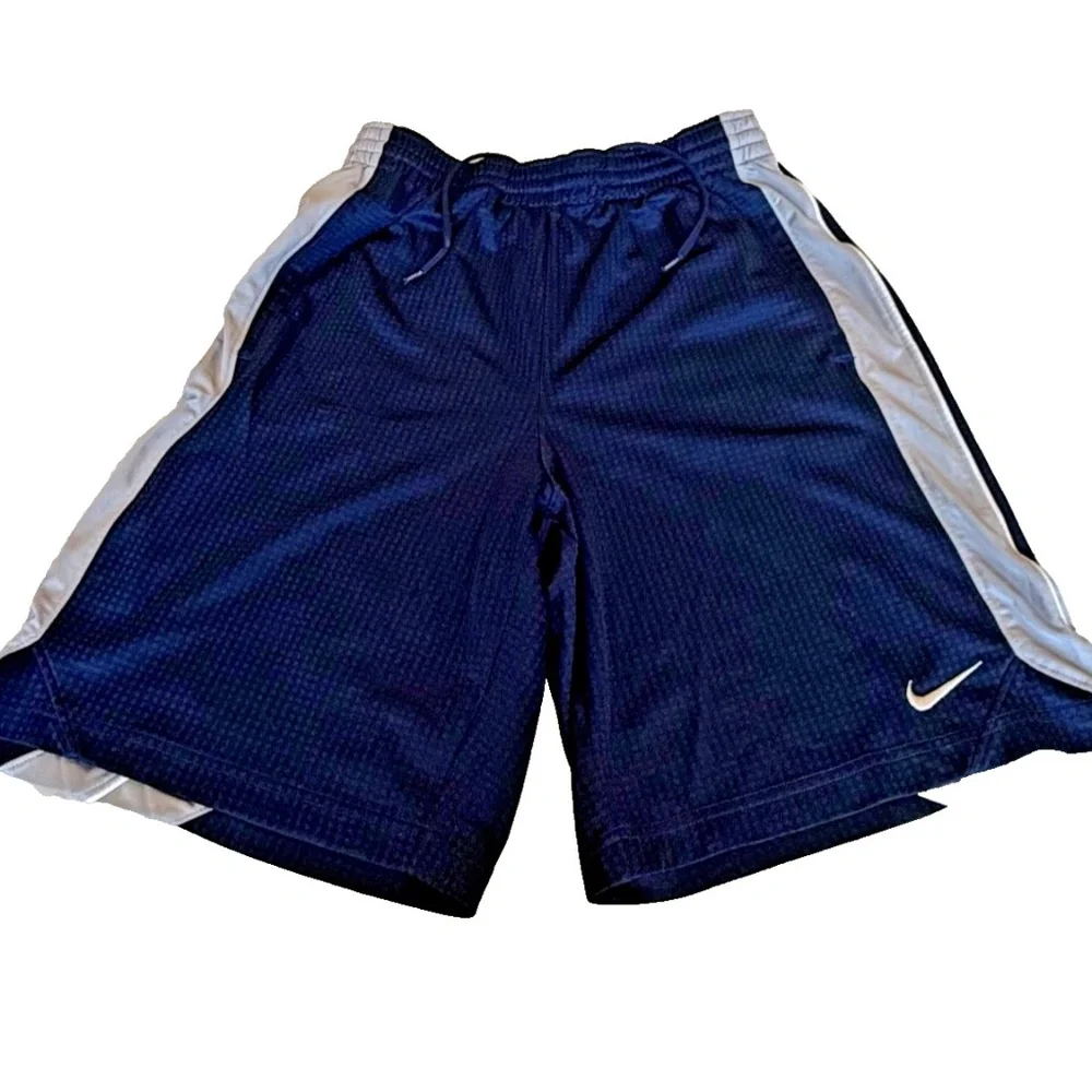 Nike Men's Drawstring Logo‎ Athletic Shorts; Navy/Grey; Size Small